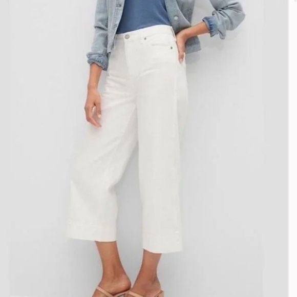 Banana Republic Jeans Bandana Republic High Rise White Cropped Wide